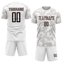 Load image into Gallery viewer, Custom White Brown Sublimation Soccer Uniform Jersey
