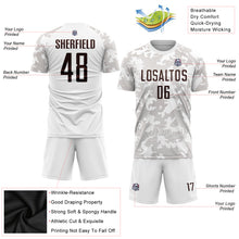 Load image into Gallery viewer, Custom White Brown Sublimation Soccer Uniform Jersey
