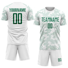 Загрузить изображение в средство просмотра галереи, Custom White Kelly Green Sublimation Soccer Uniform Jersey
