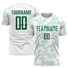 Загрузить изображение в средство просмотра галереи, Custom White Kelly Green Sublimation Soccer Uniform Jersey

