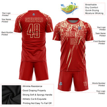 Load image into Gallery viewer, Custom Red City Cream Sublimation Soccer Uniform Jersey
