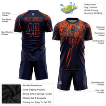 Laden Sie das Bild in den Galerie-Viewer, Custom Navy Orange Sublimation Soccer Uniform Jersey
