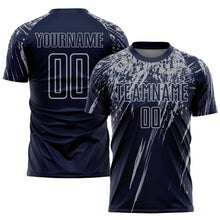 Load image into Gallery viewer, Custom Navy Gray Sublimation Soccer Uniform Jersey
