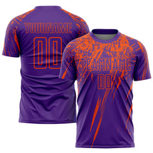 Load image into Gallery viewer, Custom Purple Orange Sublimation Soccer Uniform Jersey
