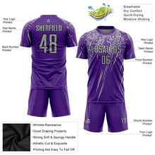Load image into Gallery viewer, Custom Purple Gray-Black Sublimation Soccer Uniform Jersey
