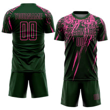 Laden Sie das Bild in den Galerie-Viewer, Custom Green Pink Sublimation Soccer Uniform Jersey
