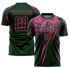 Laden Sie das Bild in den Galerie-Viewer, Custom Green Pink Sublimation Soccer Uniform Jersey
