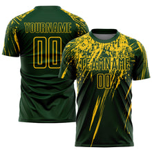Load image into Gallery viewer, Custom Green Yellow Sublimation Soccer Uniform Jersey

