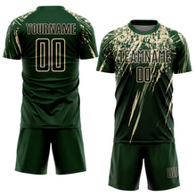 Charger l&#39;image dans la galerie, Custom Green Black-Cream Sublimation Soccer Uniform Jersey
