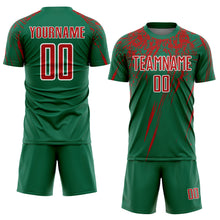 Загрузить изображение в средство просмотра галереи, Custom Kelly Green Red-White Sublimation Soccer Uniform Jersey
