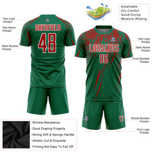Загрузить изображение в средство просмотра галереи, Custom Kelly Green Red-White Sublimation Soccer Uniform Jersey
