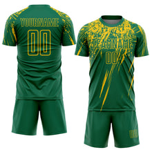 Load image into Gallery viewer, Custom Kelly Green Yellow Sublimation Soccer Uniform Jersey
