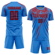 Laden Sie das Bild in den Galerie-Viewer, Custom Electric Blue Red-Navy Sublimation Soccer Uniform Jersey
