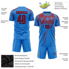 Laden Sie das Bild in den Galerie-Viewer, Custom Electric Blue Red-Navy Sublimation Soccer Uniform Jersey
