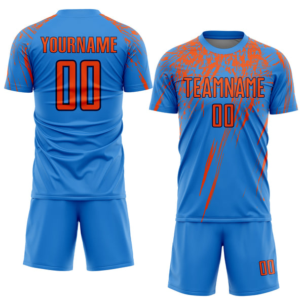 Free shipping, Soccer jersey, Blue and orange