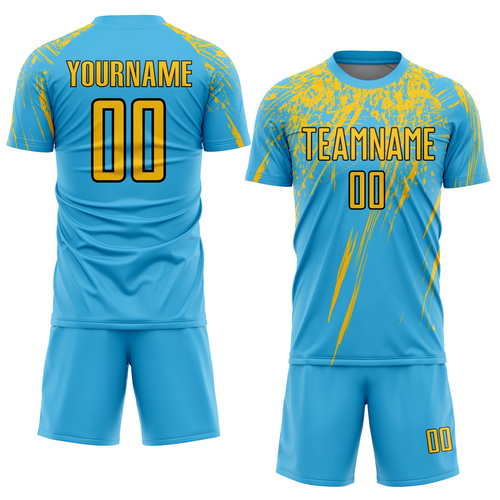 Cheap Custom Sky Blue Yellow-Black Sublimation Soccer Uniform Jersey Free  Shipping – CustomJerseysPro