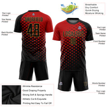 Load image into Gallery viewer, Custom Red Black-Old Gold Sublimation Soccer Uniform Jersey
