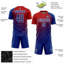 Laden Sie das Bild in den Galerie-Viewer, Custom Red Royal-White Sublimation Soccer Uniform Jersey
