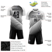 Load image into Gallery viewer, Custom White Black-Gray Sublimation Soccer Uniform Jersey
