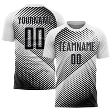 Load image into Gallery viewer, Custom White Black-Gray Sublimation Soccer Uniform Jersey
