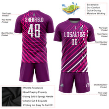 Laden Sie das Bild in den Galerie-Viewer, Custom Pink White-Crimson Sublimation Soccer Uniform Jersey
