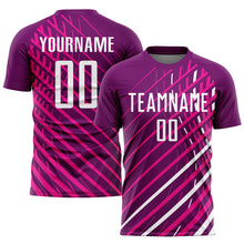 Laden Sie das Bild in den Galerie-Viewer, Custom Pink White-Crimson Sublimation Soccer Uniform Jersey
