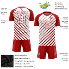 Laden Sie das Bild in den Galerie-Viewer, Custom Red White Sublimation Soccer Uniform Jersey
