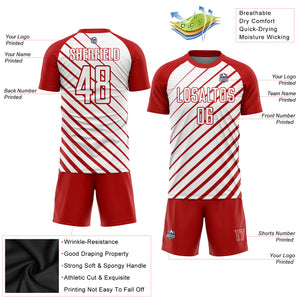 Custom Red White Sublimation Soccer Uniform Jersey