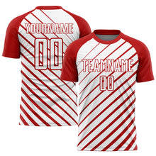 Load image into Gallery viewer, Custom Red White Sublimation Soccer Uniform Jersey
