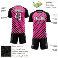 Laden Sie das Bild in den Galerie-Viewer, Custom Pink White-Black Sublimation Soccer Uniform Jersey
