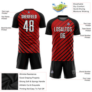 Custom Red White-Black Sublimation Soccer Uniform Jersey