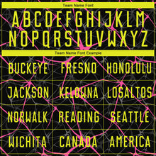 Laden Sie das Bild in den Galerie-Viewer, Custom Black Neon Yellow-Pink Sublimation Soccer Uniform Jersey
