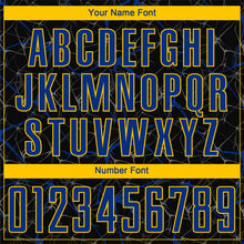 Laden Sie das Bild in den Galerie-Viewer, Custom Black Royal-Yellow Sublimation Soccer Uniform Jersey
