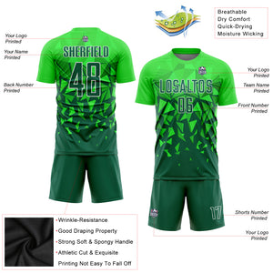 Custom Green Grass Green-White Sublimation Soccer Uniform Jersey