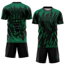 Load image into Gallery viewer, Custom Kelly Green Black Sublimation Soccer Uniform Jersey
