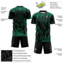 Laden Sie das Bild in den Galerie-Viewer, Custom Kelly Green Black Sublimation Soccer Uniform Jersey

