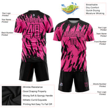 Laden Sie das Bild in den Galerie-Viewer, Custom Pink Black Sublimation Soccer Uniform Jersey
