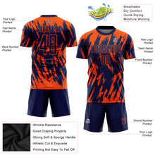 Load image into Gallery viewer, Custom Orange Navy Sublimation Soccer Uniform Jersey
