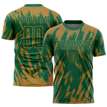 Load image into Gallery viewer, Custom Old Gold Kelly Green Sublimation Soccer Uniform Jersey
