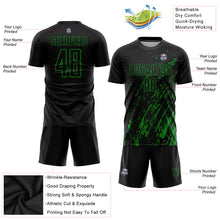 Load image into Gallery viewer, Custom Black Grass Green Sublimation Soccer Uniform Jersey
