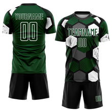 Laden Sie das Bild in den Galerie-Viewer, Custom Green Black-White Sublimation Soccer Uniform Jersey
