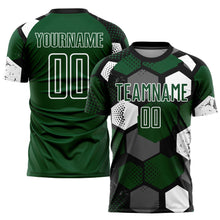 Laden Sie das Bild in den Galerie-Viewer, Custom Green Black-White Sublimation Soccer Uniform Jersey
