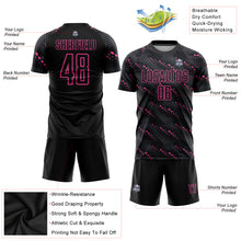 Laden Sie das Bild in den Galerie-Viewer, Custom Black Pink Sublimation Soccer Uniform Jersey

