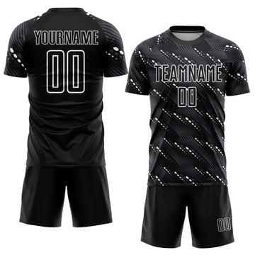 Custom Black White Sublimation Soccer Uniform Jersey