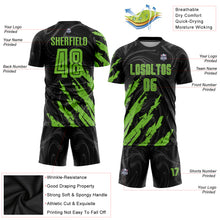 Load image into Gallery viewer, Custom Black Neon Green Sublimation Soccer Uniform Jersey
