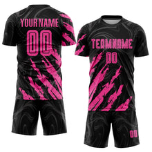Laden Sie das Bild in den Galerie-Viewer, Custom Black Pink Sublimation Soccer Uniform Jersey
