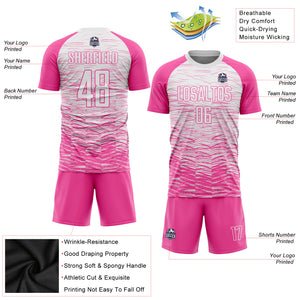Custom Pink White Sublimation Soccer Uniform Jersey