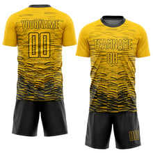 Charger l&#39;image dans la galerie, Custom Yellow Black Sublimation Soccer Uniform Jersey

