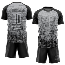 Laden Sie das Bild in den Galerie-Viewer, Custom Gray Black Sublimation Soccer Uniform Jersey
