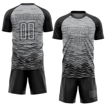 Load image into Gallery viewer, Custom Gray Black Sublimation Soccer Uniform Jersey
